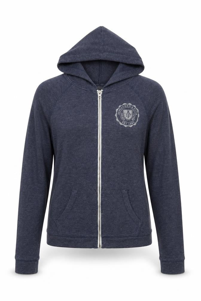 Abercrombie & Fitch Womens Blue Polyester Full Zip Hoodie Size L Zip