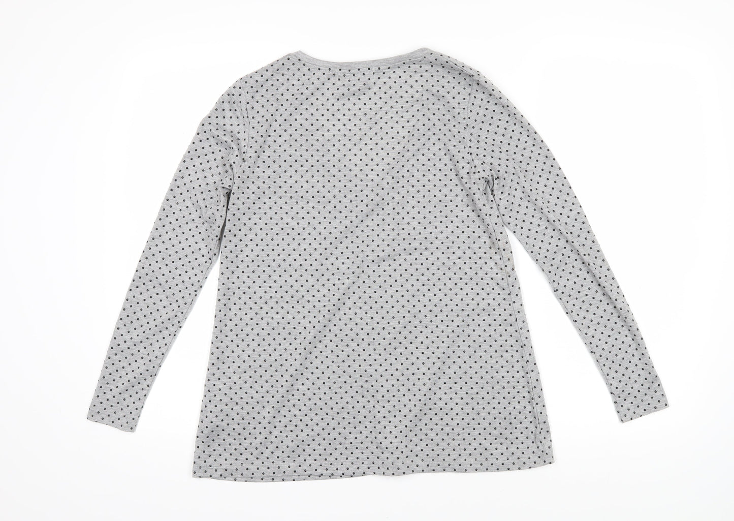 Louche Womens Grey Polka Dot Polyester Basic T-Shirt Size 10 Sweetheart