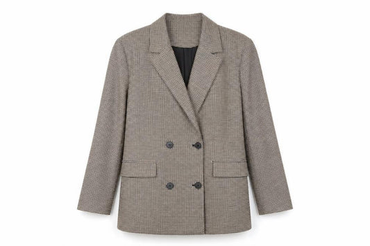 Bershka Womens Brown Check Jacket Blazer Size M Button