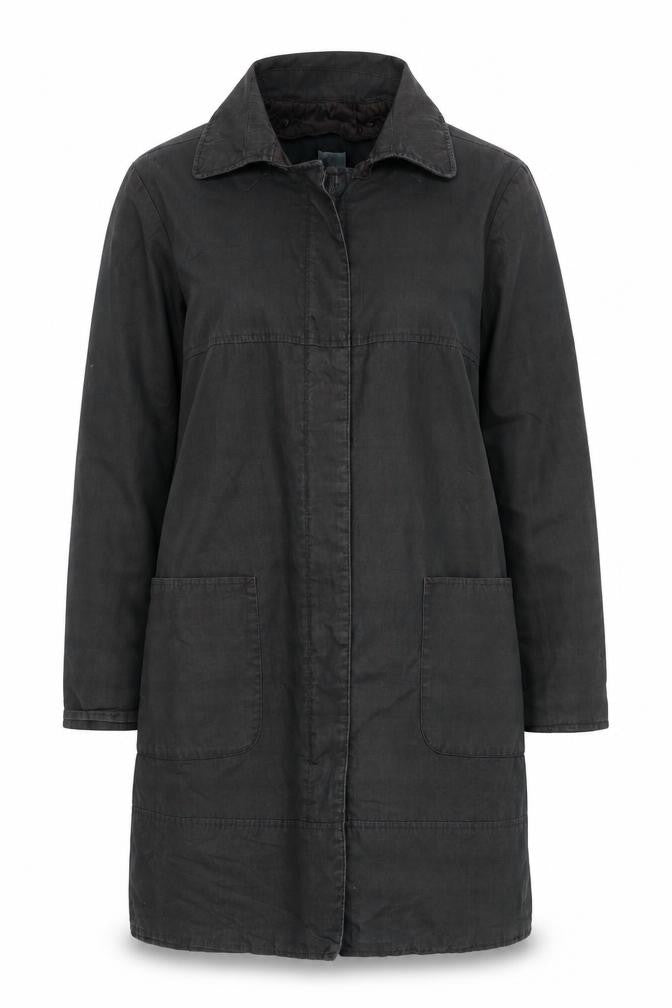 Gap Womens Grey Herringbone Overcoat Coat Size 12 Zip