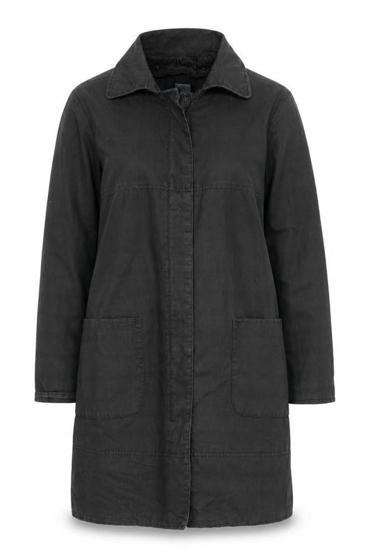 Gap Womens Grey Herringbone Overcoat Coat Size 12 Zip