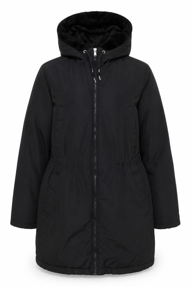 Gap Womens Black Overcoat Coat Size L Zip