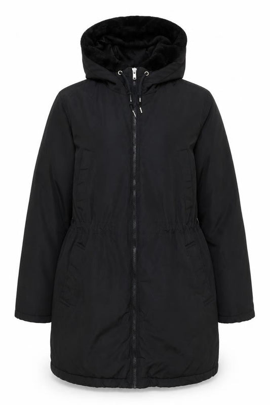 Gap Womens Black Overcoat Coat Size L Zip