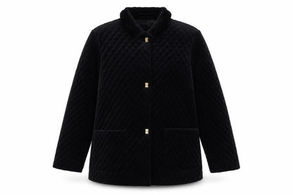 LUCIA Womens Black Quilted Blazer Size 16 Button