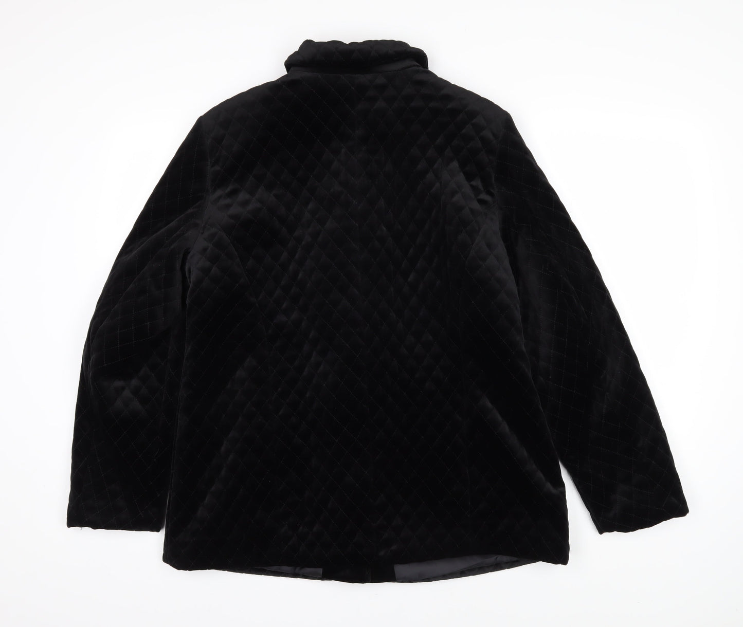 LUCIA Womens Black Quilted Blazer Size 16 Button