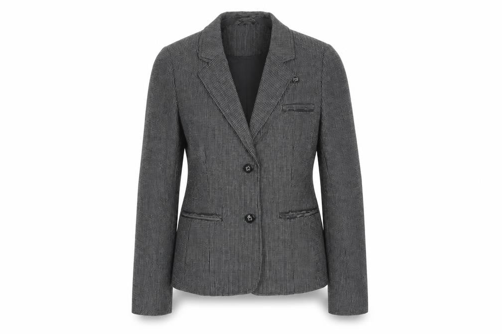 SOFT GREY Womens Grey Check Jacket Blazer Size 10 Button