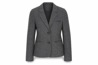 SOFT GREY Womens Grey Check Jacket Blazer Size 10 Button