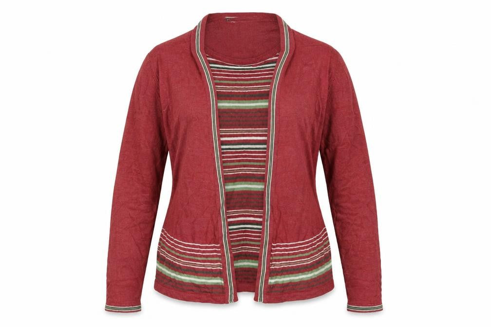 Honor Milllburn Womens Multicoloured Scoop Neck Striped Acrylic Pullover Jumper Size L - Layered effect