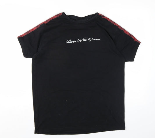 Kings Will Dream Mens Black Cotton T-Shirt Size M Round Neck