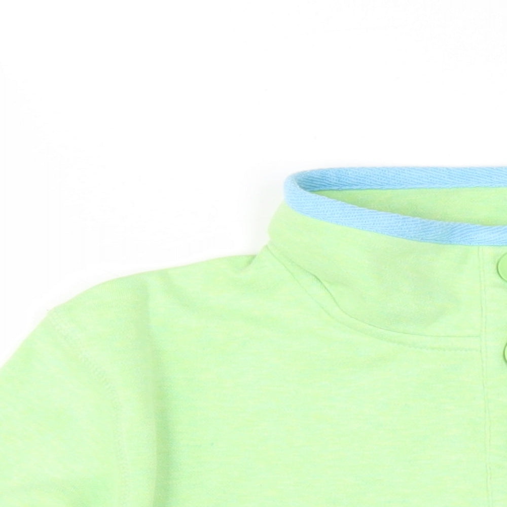 DASH Womens Green Cotton Pullover Sweatshirt Size 12 Button