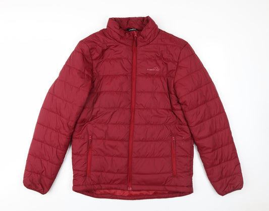 Freedom Trail Mens Red Puffer Jacket Coat Size S Zip