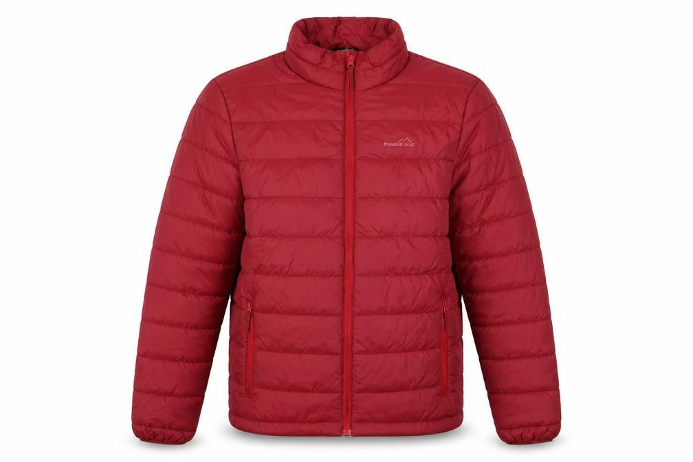 Freedom Trail Mens Red Puffer Jacket Coat Size S Zip