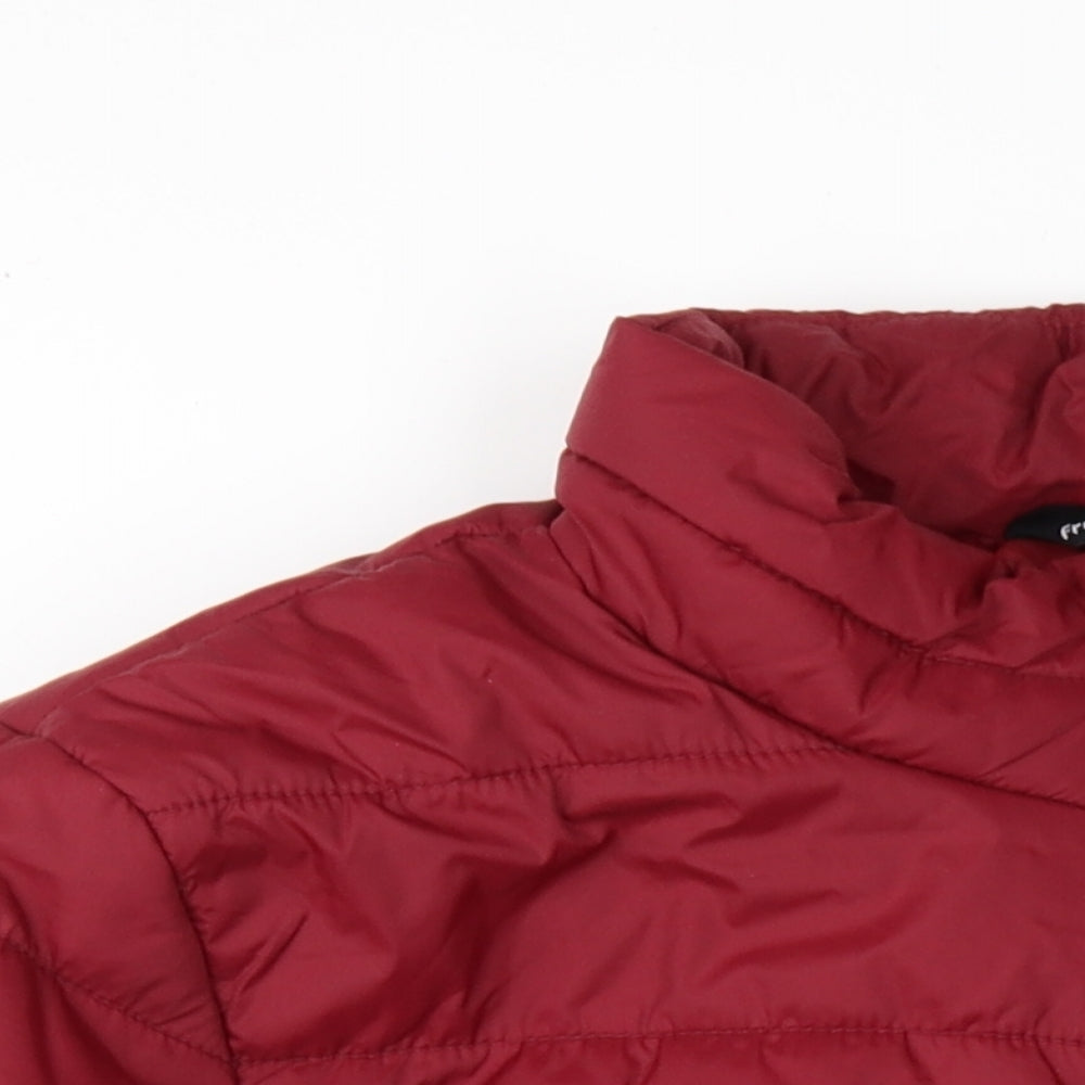 Freedom Trail Mens Red Puffer Jacket Coat Size S Zip