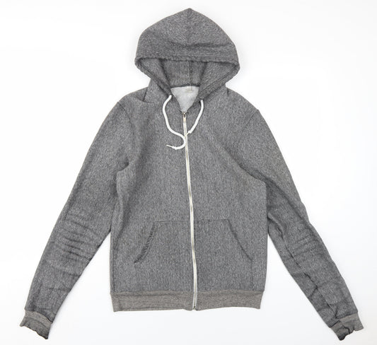 American Apparel Womens Grey Polyester Full Zip Hoodie Size S Zip