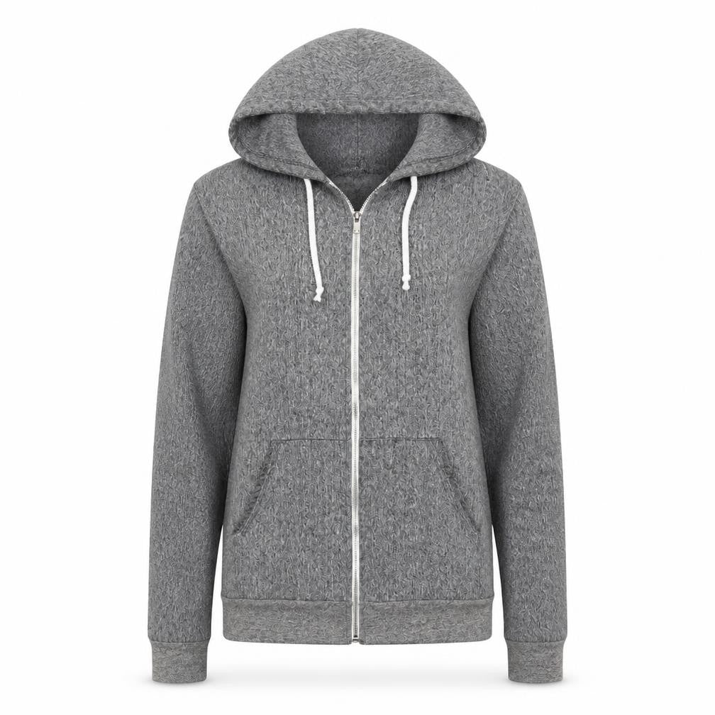 American Apparel Womens Grey Polyester Full Zip Hoodie Size S Zip