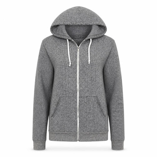 American Apparel Womens Grey Polyester Full Zip Hoodie Size S Zip