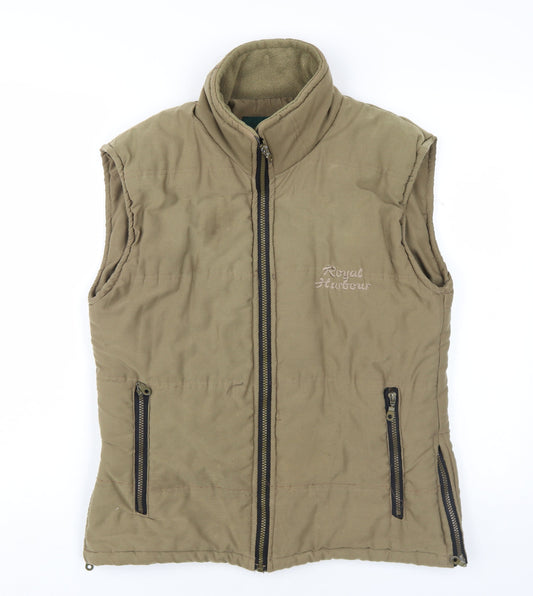 Royal Harbour Mens Beige Gilet Waistcoat Size M Zip