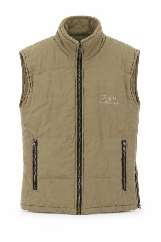 Royal Harbour Mens Beige Gilet Waistcoat Size M Zip