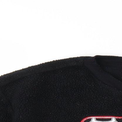 Close-up detail of Star Wars men’s black polyester pullover sweatshirt, size S