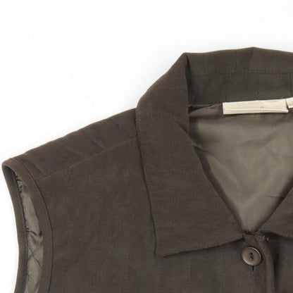 EWM Womens Green Gilet Waistcoat Size S Button
