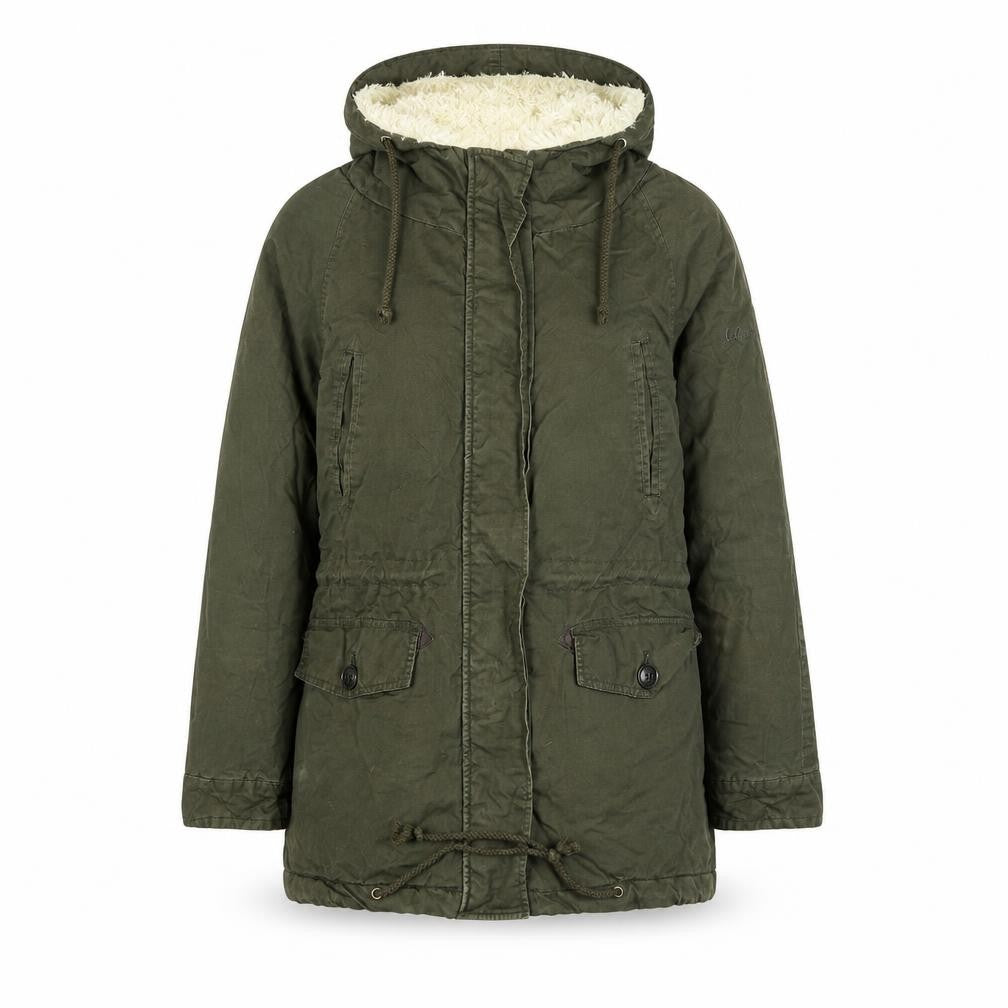 Lee Cooper Womens Green Parka Coat Size 8 Zip