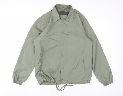 Additional front view of French Connection men’s green jacket, size S, snap