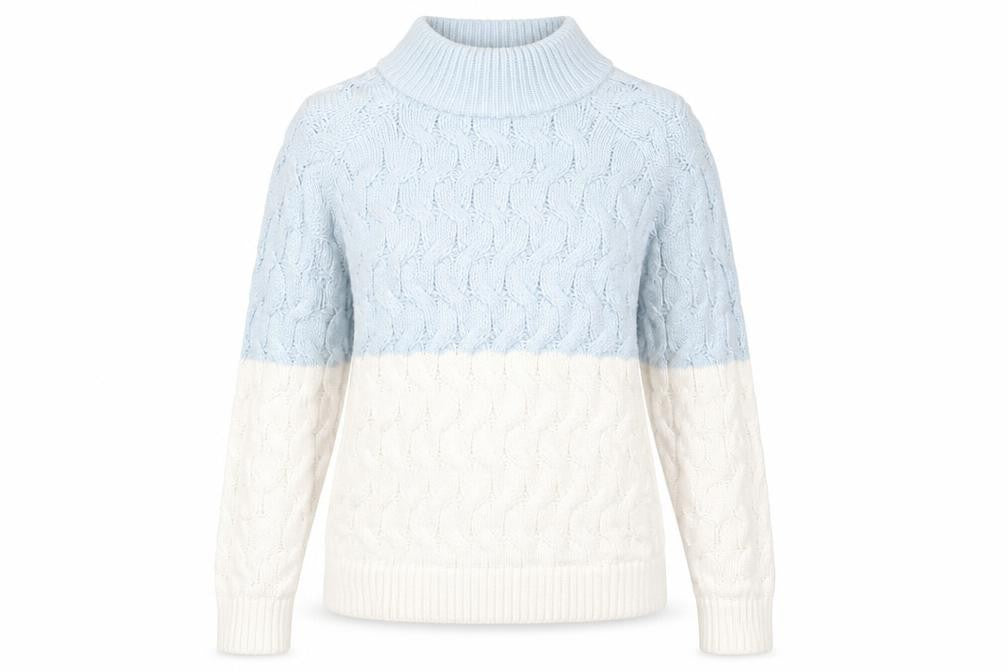 Telluride Womens Blue Mock Neck Polyester Pullover Jumper Size S