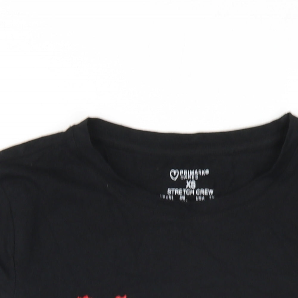 Slipknot Womens Black Cotton Basic T-Shirt Size XS Round Neck