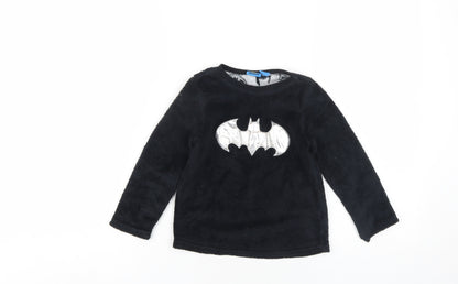 Batman Girls Black Polyester Pullover Sweatshirt Size 4-5 Years Pullover