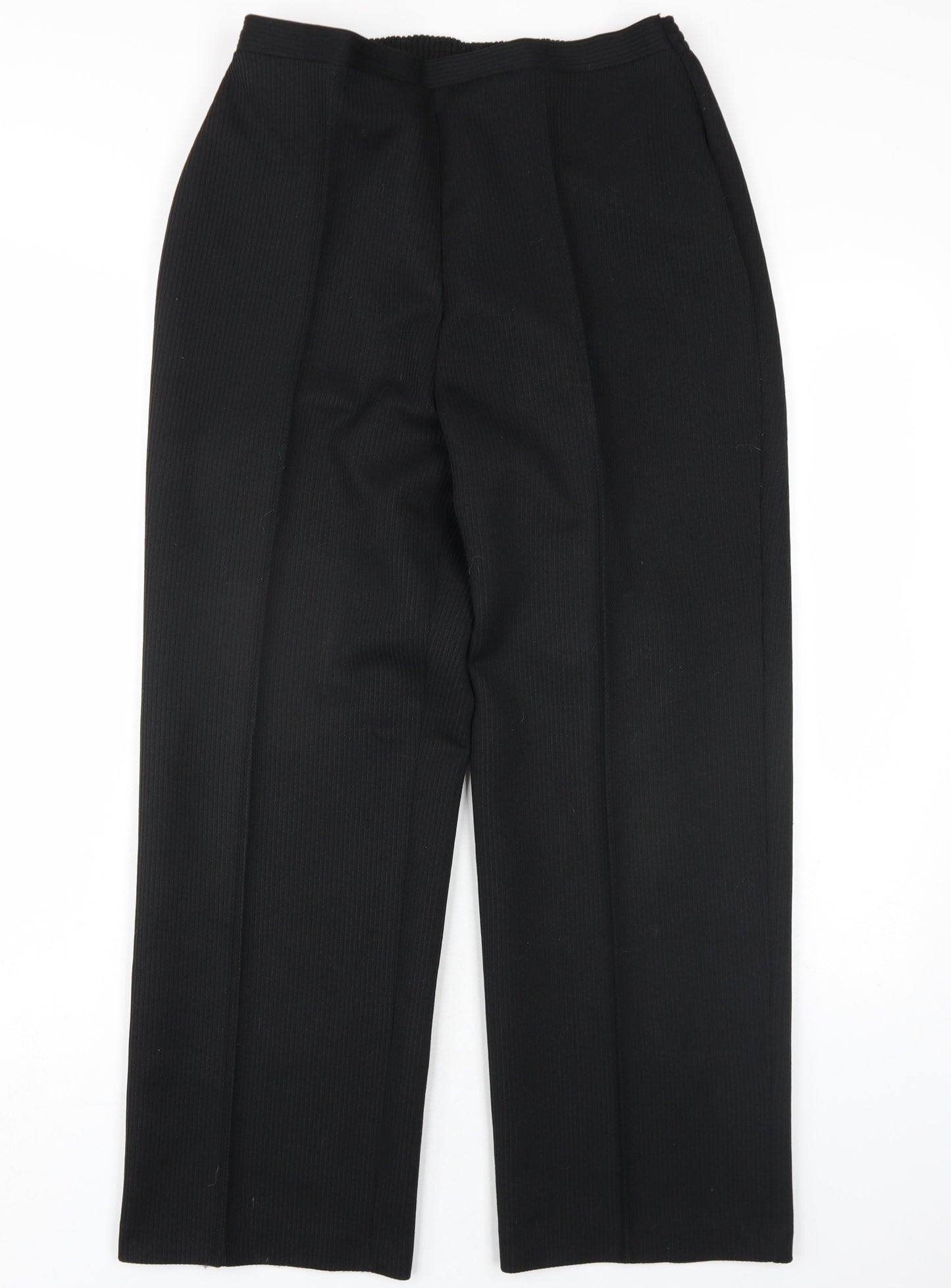 St Michael Womens Black Polyester Trousers Size 18 L28 in Regular