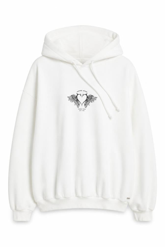 Pacific Republic Womens White Cotton Pullover Hoodie Size M Pullover
