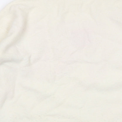 Brand and care label for YAYA women’s ivory crew neck nylon jumper, size M