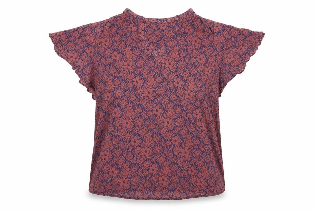 Gap Womens Red Floral Modal Basic Blouse Size M V-Neck