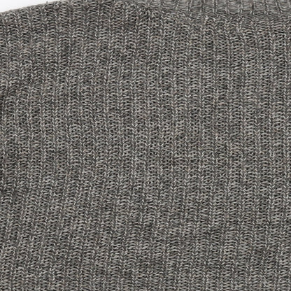Mango Womens Grey Round Neck Acrylic Pullover Jumper Size S