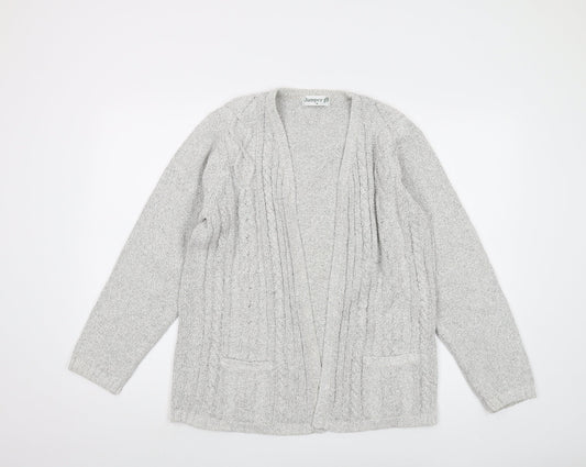 Jumper Womens Grey V-Neck Cotton Cardigan Jumper Size M