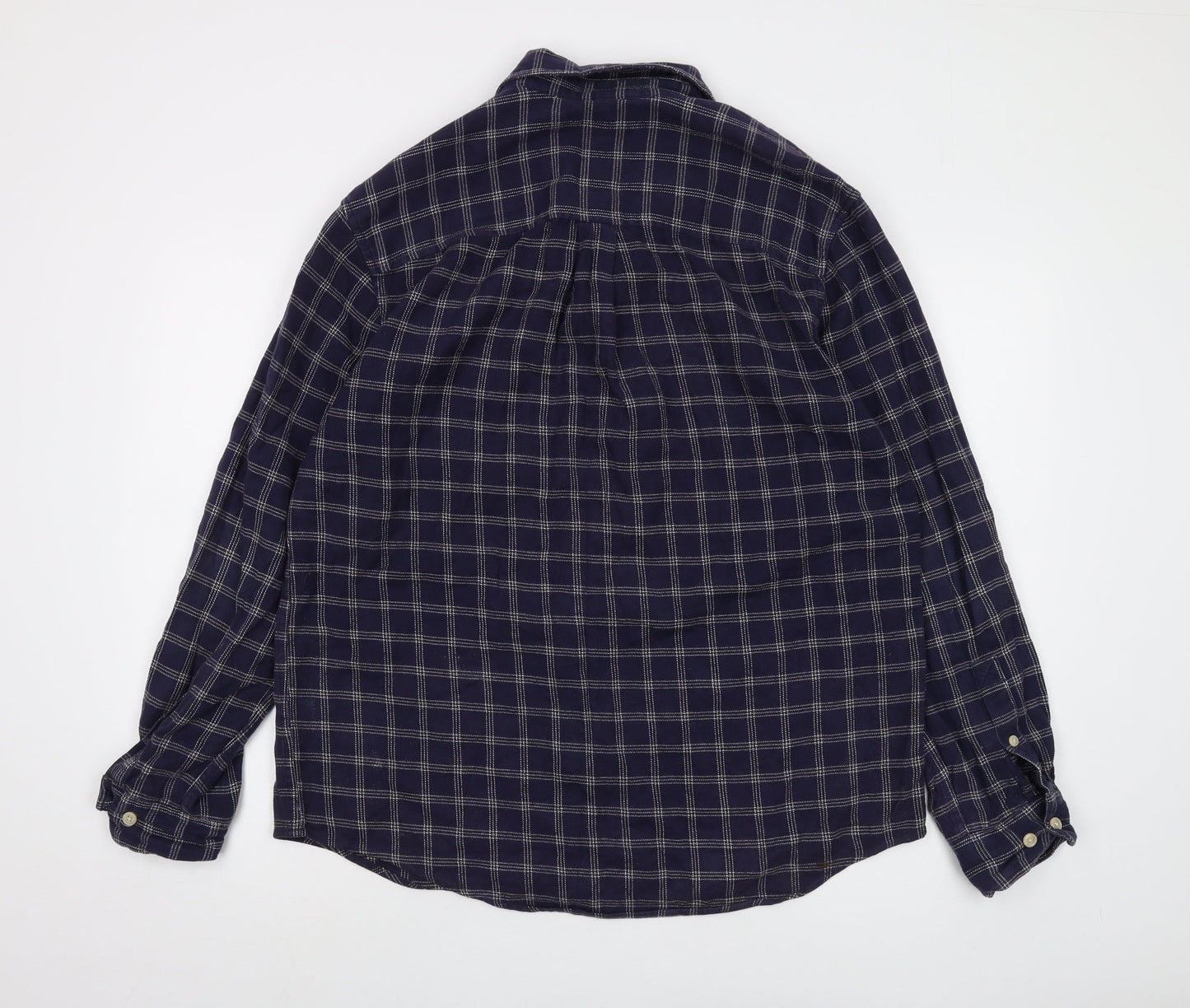 Timberland Mens Blue Plaid Cotton Button-Up Size M Collared Button