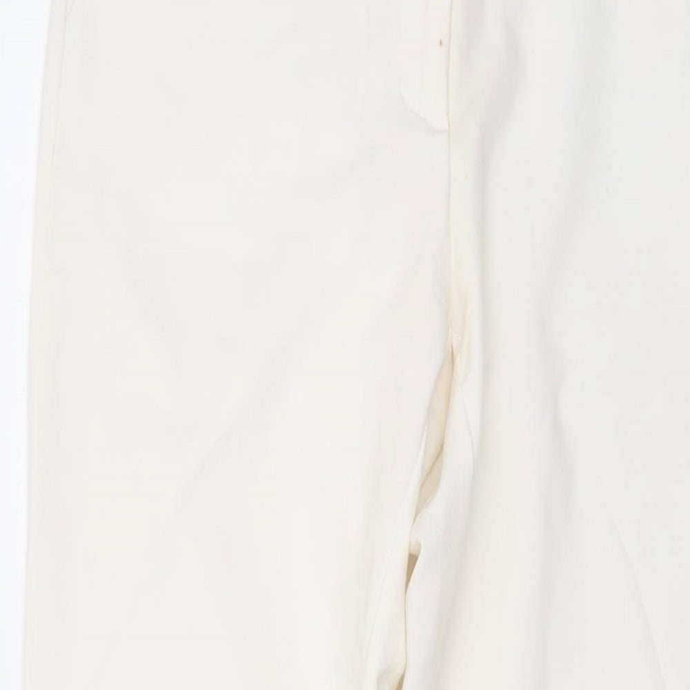 Collection Womens Ivory Polyester Trousers Size S L31 in Regular Hook & Eye