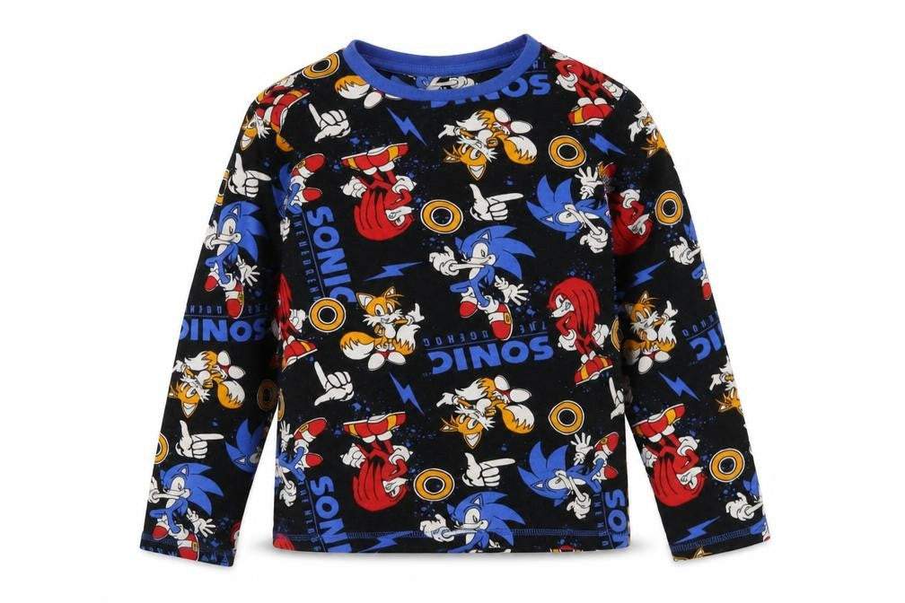 Sonic Boys Multicoloured Geometric Cotton Basic T-Shirt Size 10-11 Years Round Neck Pullover