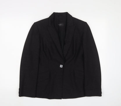 Additional front view of Principles women’s black jacket blazer, size UK 12, button