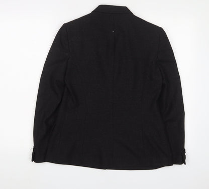 Back view of Principles women’s black jacket blazer, size UK 12, button