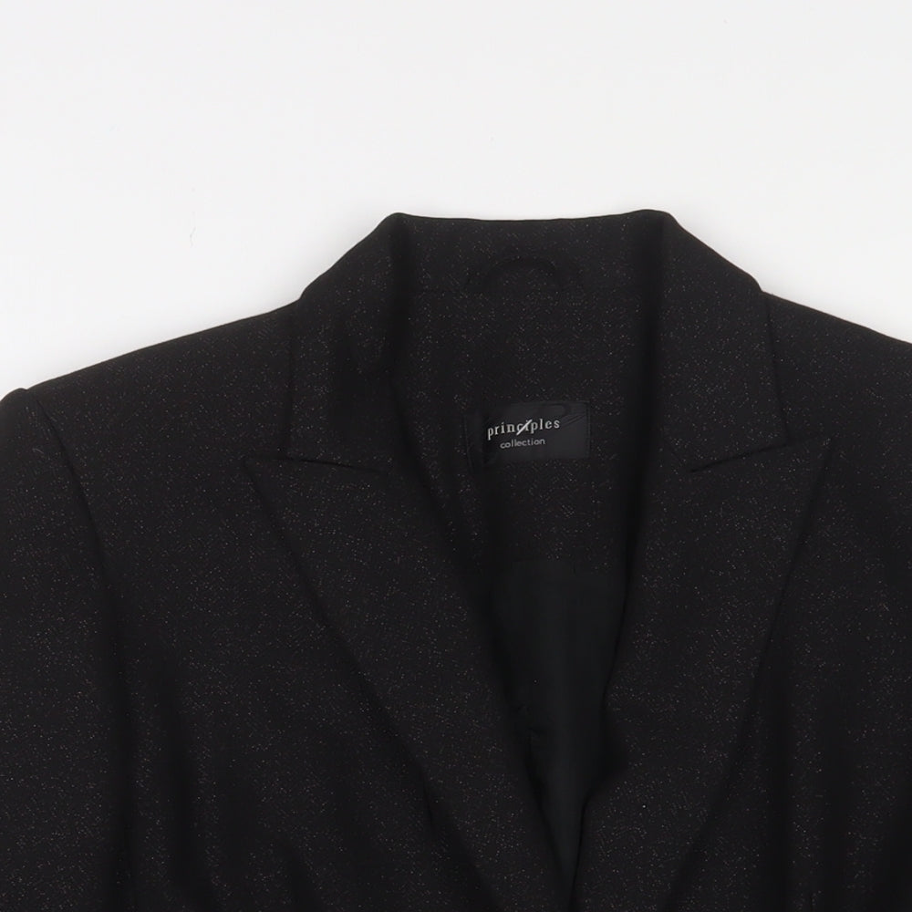 Principles Womens Black Jacket Blazer Size 12 Button