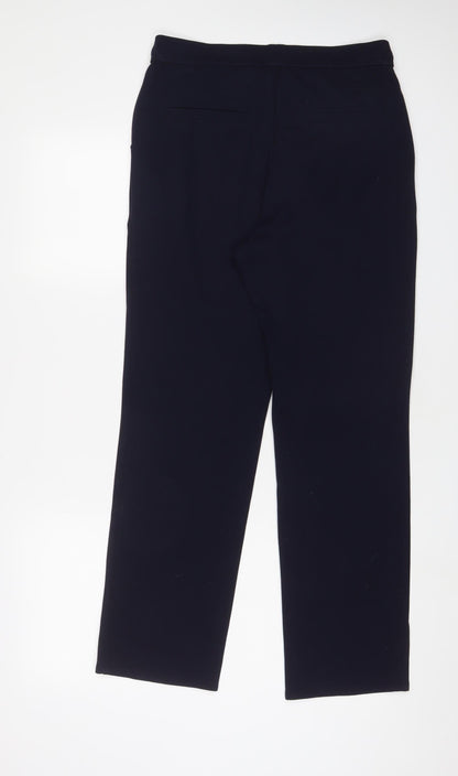 Dash Womens Blue Polyester Trousers Size 10 L30 in Regular Drawstring - Pockets