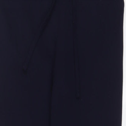 Dash Womens Blue Polyester Trousers Size 10 L30 in Regular Drawstring - Pockets