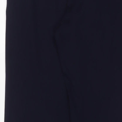 Dash Womens Blue Polyester Trousers Size 10 L30 in Regular Drawstring - Pockets