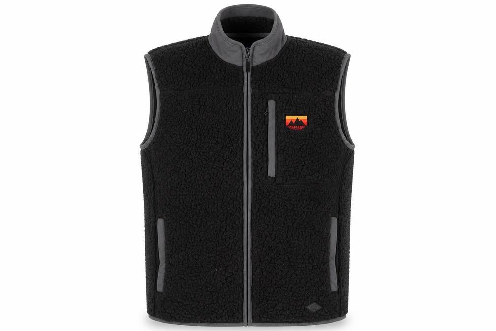 C&A Mens Grey Gilet Jacket Size L Zip - Logo, Embroidered
