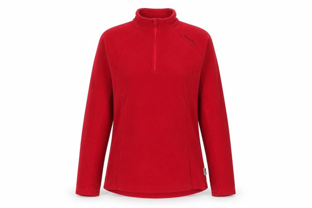 DECATHLON Womens Pink Polyester Pullover Sweatshirt Size L Zip - Logo, Embroidered
