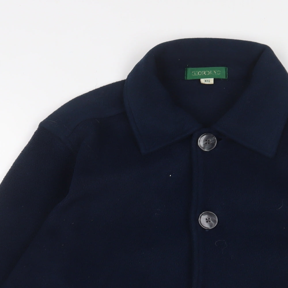 Giordano Mens Blue Polyester Pullover Sweatshirt Size XS - Button up