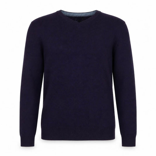 Howick Tailored Mens Purple V-Neck Wool Pullover Jumper Size S Long Sleeve