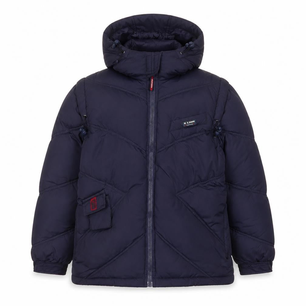W.S. Duck Boys Blue Basic Coat Coat Size 14 Years Zip - Logo, Embroidered