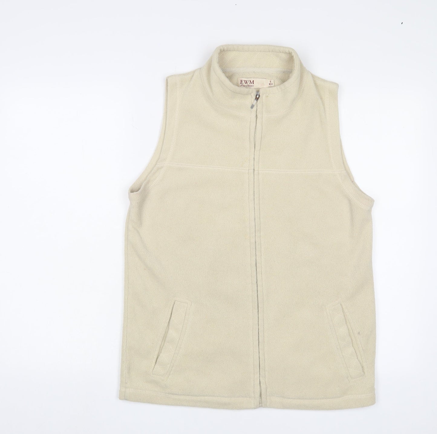 EWM Womens Beige Gilet Jacket Size S Zip - 10/12